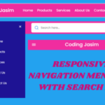 Navigation menu bar using HTML CSS & JavaScript