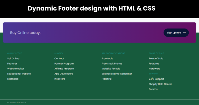 Responsive Footer design by using HTML and CSS