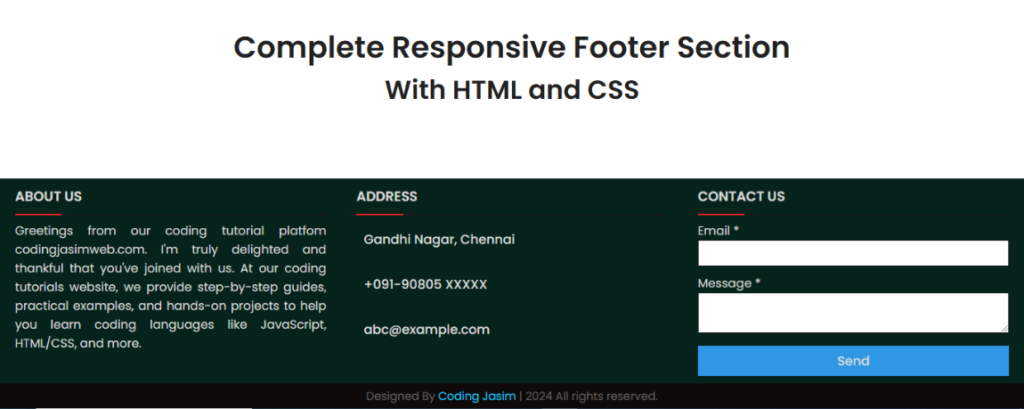 Complete Responsive Footer Section