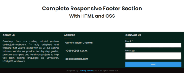 Complete Responsive Footer with HTML & CSS