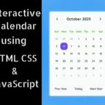 Interactive Calendar using HTML CSS and JavaScript